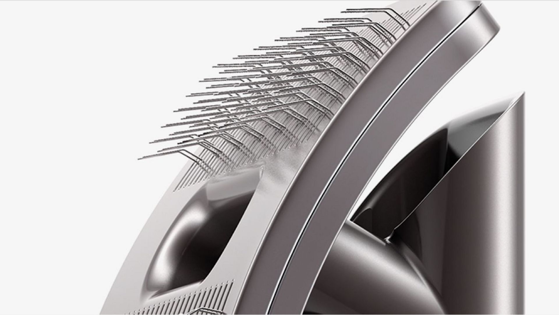 Крупный план гибких щетинок Dyson Pet groom